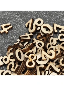 100 pièces Petits chiffres en bois 0-9, fournitures d'artisanat en bois, décoration murale DIY, décoration de chambre, artisanat fait-main, fournitures d'été