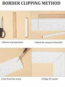 4 Rolls Of 2.3m Self-Adhesive Waterproof Wall Stickers, 8cm Wide - Foldable, Various Colors Available, Ideal For Home Decor, Great For Closing Gaps Around Corners And Picture Frames, Made Of Basic Plastic Material, Suitable For Wall Panel Applications, Multi-Functional Wall Stickers , Easy To Install And Decorate - Multicolor - View 7