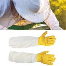 1 Pair Professional Beekeeping Gloves, Canvas & Sheepskin Anti-Sting Anti-Bee Protective Gloves, Beekeeping Gloves, Gift For Men
