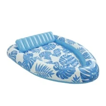 1 Stück aufblasbares blaues Schwimmliege, Sommer Schwimmbad Party Zusammenkunft Schwimmliege, faltbar mit Rückenlehne Schwimmhilfe, Strandutensilien, Strandaccessoires