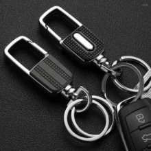 Chaveiro de Metal de Liga de Zinco para Homens e Mulheres, Chaveiro do Carro Chaveiro Automotivo Abridor Giratório Mosquetão Cromado - Multicolorido - Visão 3