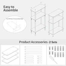 1 set table d'appoint étroite en acrylique, convient aux petits espaces, table de chevet/de nuit, bureau latéral ultra-fin