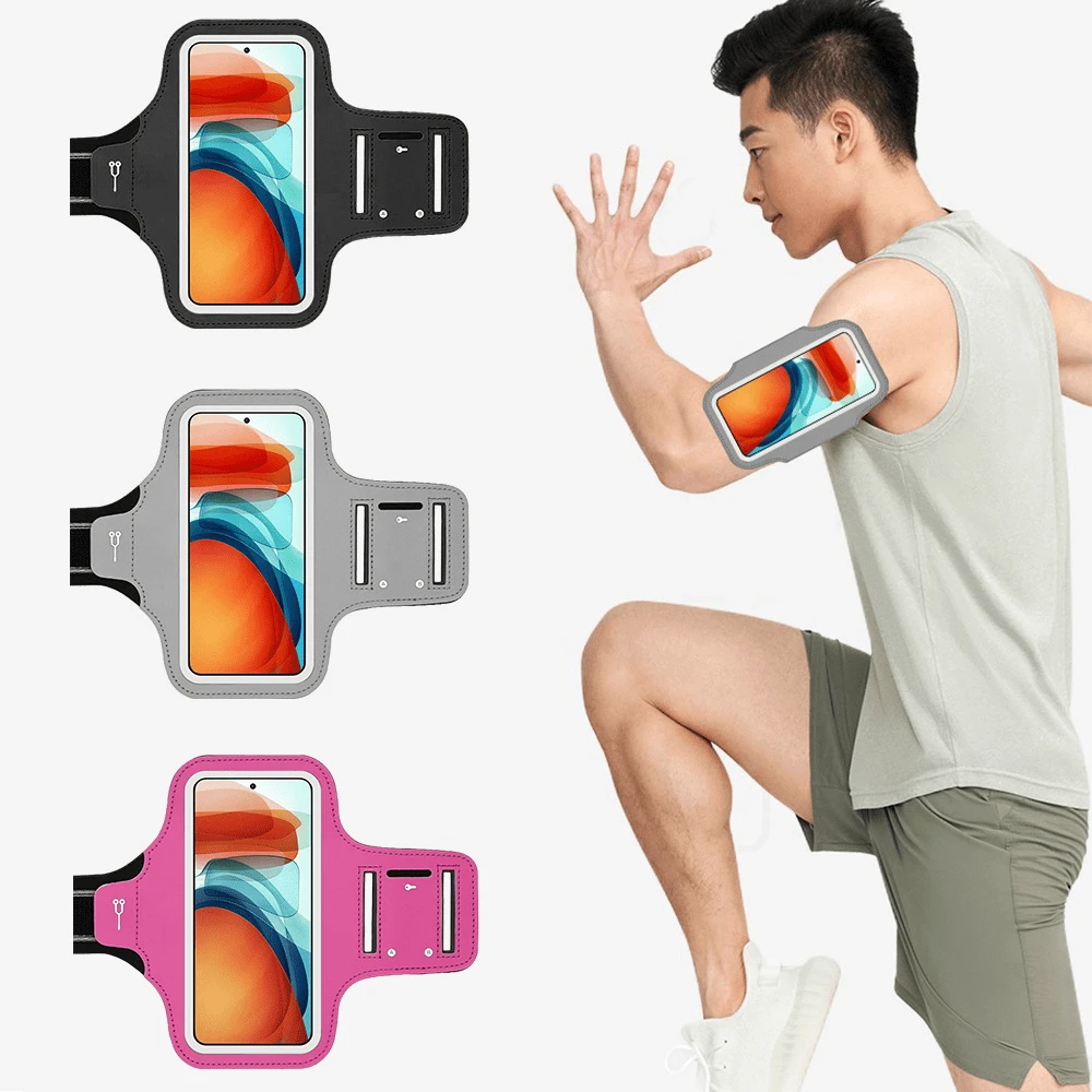 1pc Sports Armband, Men/Women Running Phone Arm Band, Outdoor Fitness Gear, Fits 7" Phones, Clear Touch Screen Display - Multicolor - View 1