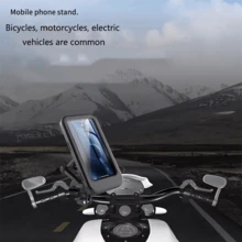 NetHong 360° Bicycle Motor Bike Waterproof Phone Case Mount Holder For All Mobile Phones,Phone Sticky Pad,Mobile Holder,Suction Phone Case,Bike Accessories,Car Phone Holder - Black - View 4