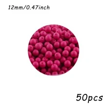 50 pezzi/100 pezzi, Assortimento di perline, perline in silicone di colore solido da 9mm/12mm/15mm, in vari colori, perline decorative, adatte per braccialetti fai-da-te, penne con perline, ecc.