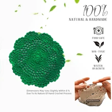 2/4 Peças Toalhinhas de Crochê Vintage Redondas de 8 Polegadas, Rendas de Tapete de Mesa Tricotadas, Conjunto de Toalha de Mesa Artesanal, Bordas Caneladas para Decoração Diária Doméstica, Decoração de Mesa para Casamento e Feriados