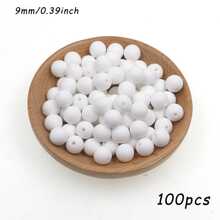 50 pezzi/100 pezzi, Assortimento di perline, perline in silicone di colore solido da 9mm/12mm/15mm, in vari colori, perline decorative, adatte per braccialetti fai-da-te, penne con perline, ecc.