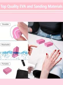 100PCS Nail Buffer, Buffer Block Nail File 100/180 Grit, Mini Nail Buffers Block Sponge Double Sided Nail File For Acrylic Nails Manicure Tools