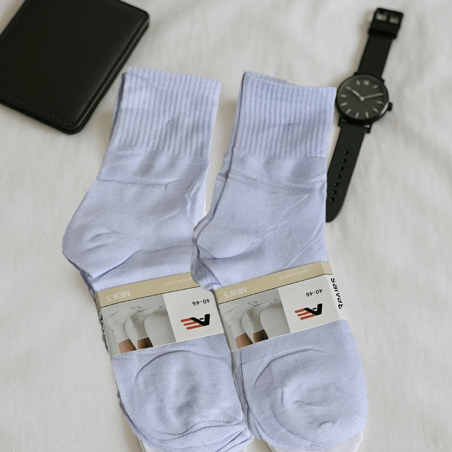 Men Crew Socks - White - View 1