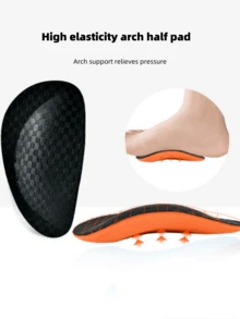 1 Pair Arch Support Athletic Shoe Insoles, Suitable For Travel And Home Use - Orange - View 2