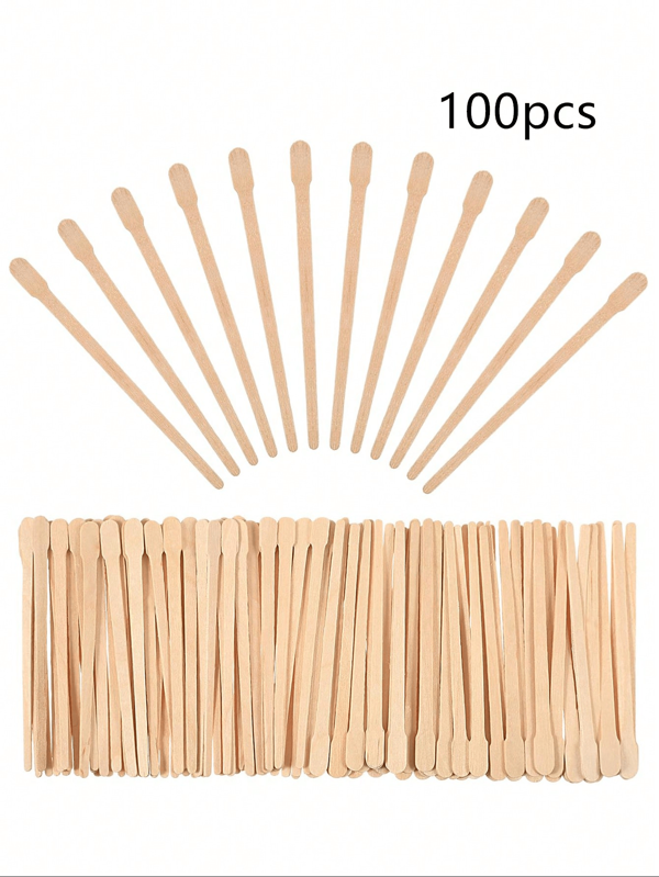 200 piezas/100 piezas/50 piezas/10 piezas Palitos de madera desechables para aplicar cera, palitos aplicadores para la eliminación del vello corporal