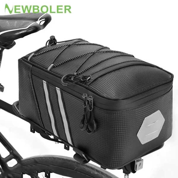 NEWBOLER NEWBOLER Fahrrad Gepäckträger Tasche MTB Fahrrad Gepäckträger Tasche Gepäckträger Tasche Radfahren große Kapazität wasserdichte Reisetasche mit Regenschutz