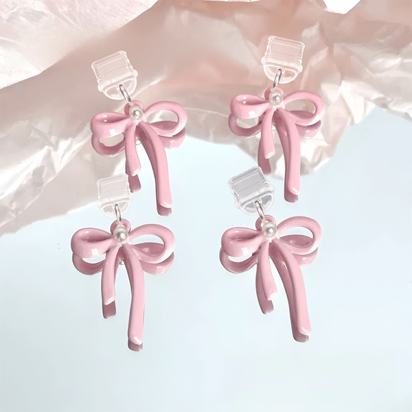 1pc Pink Bowknot Pearl Charging Port Dust Plug, Fit For Lightning/Type-C Port, Alloy Metal & Transparent Silica Gel, Creative Personalized Fashion Pendant For Mobile Phones, Earphones, Tablets, Waterproof & Dustproof