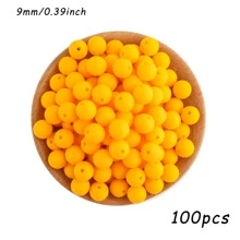 50 pezzi/100 pezzi, Assortimento di perline, perline in silicone di colore solido da 9mm/12mm/15mm, in vari colori, perline decorative, adatte per braccialetti fai-da-te, penne con perline, ecc.