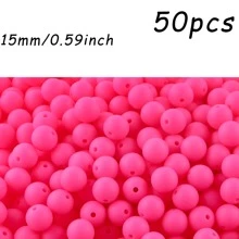 50 pezzi/100 pezzi, Assortimento di perline, perline in silicone di colore solido da 9mm/12mm/15mm, in vari colori, perline decorative, adatte per braccialetti fai-da-te, penne con perline, ecc.