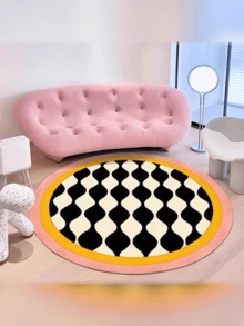 High Quality Swan Plush 5mm Thick Soft Material Round Living Room Carpet, French Cream Style Bedroom Bedside Plush Rug, Luxury Cream Yellow Sofa Coffee Table Chair Soft Floor Mat - Multicolor - View 6