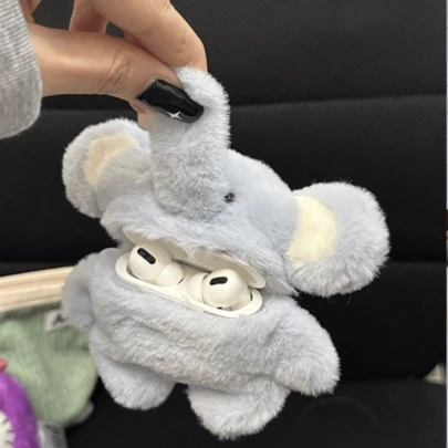 Wnter 1件装趣味丑陋手机壳，蓝色大象耳朵毛绒手机壳，适用于 1/2、Pro、3、Pro（第二代）、4