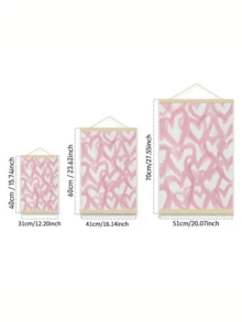 1件套时尚粉色爱心帆布画套装 - 非常适合女孩卧室和婴儿房装饰，时尚爱心墙贴，情人节礼物，无框 - 彩色 - 查看 5