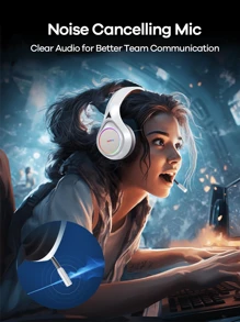 REMAX Remax Stereo Gaming Headset, Noise-Proof Over Ear Headphones With Mic, LED Light, 7.1 Surround Sound, Soft Memory Earmuffs, Gift For Game Friend, 2 In 1 Plug( Type-C And 3.5mm ), 6.2ft Long Cord