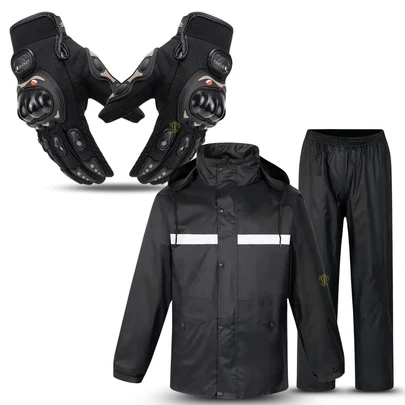 Capa de Chuva Impermeável Motoqueiros Proteção + Moto Boy Luva Touch screen Pro Biker impermeável