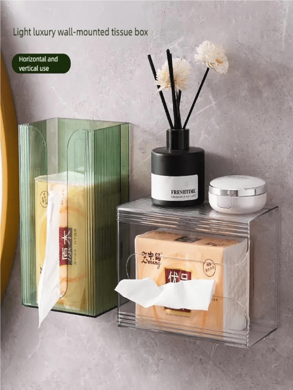 Caja organizadora de tissues para colgar, adecuada para el 99% de los tissues en el mercado: disponible para baños, hoteles, baños y oficinas