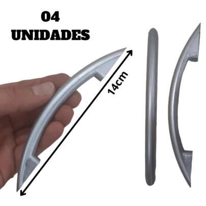 Kit 4 Puxadores de Móveis Jaragua96 – 14cm | Plástico Durável com Instalação Rápida