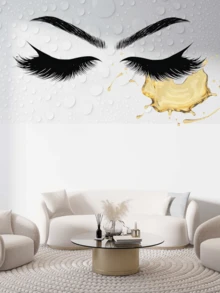 Removable Eye & Eyelash Design Wall Sticker For Living Room, Bedroom, Children's Room Decor Gifts Birthday Graduation Home Decor Wall Decor Bathroom Decor Bedroom Decor Room Decoration Stuff Living Room Decor House Decor Home Decor Living Room Wall Art Wall Paper Stickers Personalised Stickers - Black - View 10