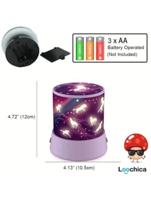 1pc Charming Unicorn Fairy Projector Night Light: Romantic Color-Changing Decorative Light - Colorful Dream Decor For Bedroom - 1 Magical Projection Lamp Gift, Suitable For Room/Living Room/Ceiling/Wedding/Party/Home Multi-Scene/Outdoor Camping/Christmas/Valentine's Day Gift/Birthday Gift, Decor For Girl's Room, USB And Battery Powered (Battery Not Included), Fairytale Garden Dream Projection LED Mood Fairy Light!