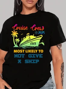 Customized Personalized Women's Plus Size Cruise Squad 2025 Shirt, Funny Matching 2026 Cruise Shirt, Birthday Cruise Shirt, Family Custom Name Cruise Shirt .Party/Team To Design Your Personalized Printed T-Shirt
