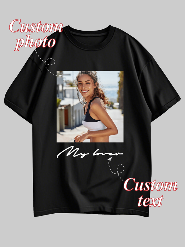 Große Größen Personalisiertes, individualisiertes T-Shirt für Herren, benutzerdefinierter Grafikdruck, Konfektionierung von Herren Oberteilen, locker sitzendes Sommer-T-Shirt