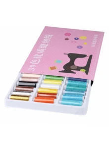 12 szt./39 szt. wielokolorowych szpulek nici do szycia, zestawy poliestrowych nici do szycia do szycia w domu, zawiera 16 szt. igieł i narzędzie do nawlekania - odporne na blaknięcie, dostępne w różnych kolorach, odpowiednie do krawiectwa i rękodzieła domowego, zawiera kolor biały