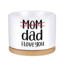 1pc Father's Gift - "World's Best DAD" - Dad, I Love You, Unique Birthday Gift For Father From Daughter/Son, Ceramic Plant Pot With Bamboo Tray, Father's Day Gift For Plant Lover Dad (Plants Not Included)