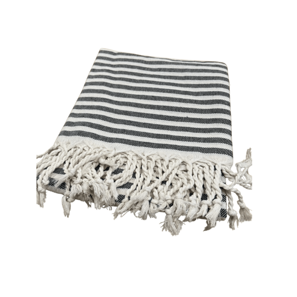 COTZRTOV Turkish Beach Towel - 39x71 Inch Oversized - Turkish Towel For Beach, Bath, Pool, Gym, Yoga - Prewashed, Lightweight, Quick Dry-Black Summer Travel, Vacation Holiday Beach Essentials