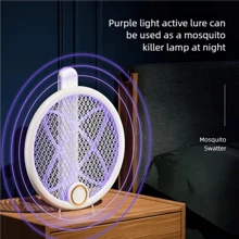 Foldable Electric Mosquito Killer Fly Swatter Trap USB Rechargeable Mosquito Racket Insect Killer With UV Light Bug Zappe,300mAh