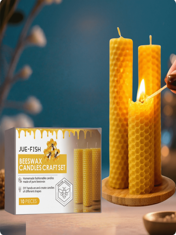 1pc Honeycomb Wax Cake, Natural Honey Scented, Releasing Mild Sweet Aroma When Burned, Can Be Freely Molded Into Elegant Candle Shapes To Showcase Personal Taste, Upgraded Version Of Handmade Pure Beeswax Candles With Better Cost-Effectiveness