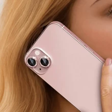 Rhinestone Lens Protective Film Compatible With IPhone 11/12/13 Mini/14/15 Plus/16 Pro Max Series, Fashionable Glitter, Decorated With Shiny Rhinestones (Pink), Gift For Birthday, Family, Friends, Shiny Crystal, Lens Protector, Phone Accessory - Baby Pink - View 5
