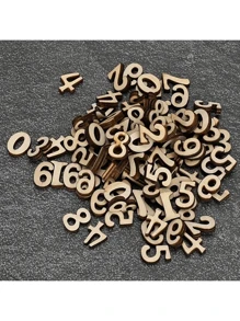 100 pièces Petits chiffres en bois 0-9, fournitures d'artisanat en bois, décoration murale DIY, décoration de chambre, artisanat fait-main, fournitures d'été