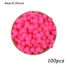 50 pezzi/100 pezzi, Assortimento di perline, perline in silicone di colore solido da 9mm/12mm/15mm, in vari colori, perline decorative, adatte per braccialetti fai-da-te, penne con perline, ecc.