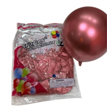 Metallic Latex Balloon Balloon 50 Units - Size 12 Different Colors - Magenta - View 3
