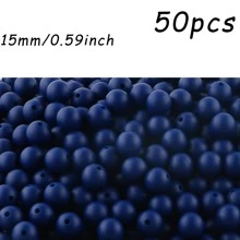 50 pezzi/100 pezzi, Assortimento di perline, perline in silicone di colore solido da 9mm/12mm/15mm, in vari colori, perline decorative, adatte per braccialetti fai-da-te, penne con perline, ecc.