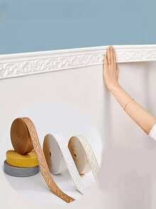 4 Rolls Of 2.3m Self-Adhesive Waterproof Wall Stickers, 8cm Wide - Foldable, Various Colors Available, Ideal For Home Decor, Great For Closing Gaps Around Corners And Picture Frames, Made Of Basic Plastic Material, Suitable For Wall Panel Applications, Multi-Functional Wall Stickers , Easy To Install And Decorate - Multicolor - View 6