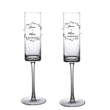 (Set Of 2) Personalized Champagne Flutes For Weddings, Engagements, And Anniversaries - Elegant UV Printed Mr. And Mrs. Toasting Glasses Set - Customizable Shapes, Styles, And Colors - Perfect Gift For Newlyweds, Bridal Showers, And Romantic Celebrations - Unique Keepsake For Toasting Love And Happiness - Ideal For Wedding Receptions, Engagement Parties, And Special Occasions - Celebrate Your Love Story With Style!