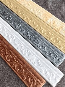 4 Rolls Of 2.3m Self-Adhesive Waterproof Wall Stickers, 8cm Wide - Foldable, Various Colors Available, Ideal For Home Decor, Great For Closing Gaps Around Corners And Picture Frames, Made Of Basic Plastic Material, Suitable For Wall Panel Applications, Multi-Functional Wall Stickers , Easy To Install And Decorate - Multicolor - View 5