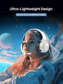 REMAX Remax Stereo Gaming Headset, Noise-Proof Over Ear Headphones With Mic, LED Light, 7.1 Surround Sound, Soft Memory Earmuffs, Gift For Game Friend, 2 In 1 Plug( Type-C And 3.5mm ), 6.2ft Long Cord