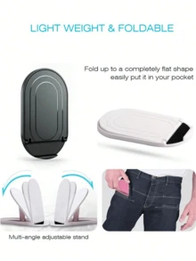 1 件便携式简易折叠桌面手机和平板电脑休闲支架，创意床头柜手机支架，时尚紧凑的设计，轻松解放双手观看，多种用途 - 彩色 - 查看 4