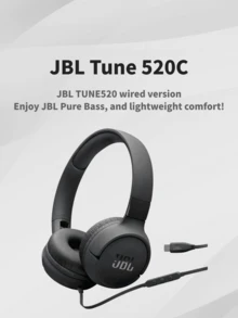 TUNE520C - USB-C Wired Headphones With JBL Pure Bass, Over-Ear Design For All Devices – Lightweight & Durable