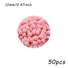 50 pezzi/100 pezzi, Assortimento di perline, perline in silicone di colore solido da 9mm/12mm/15mm, in vari colori, perline decorative, adatte per braccialetti fai-da-te, penne con perline, ecc.