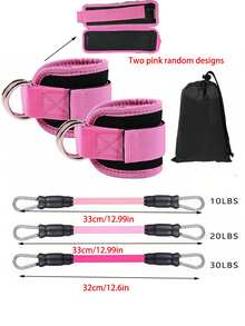 6pcs Ankle Resistance Band Kit - Enhanced Leg And Police Training Equipment With Adjustable Cuffs - Durable TPE Material For Effective Exercise - Black - View 10