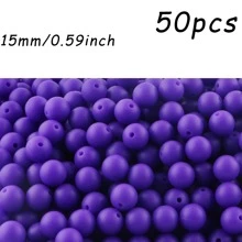 50 pezzi/100 pezzi, Assortimento di perline, perline in silicone di colore solido da 9mm/12mm/15mm, in vari colori, perline decorative, adatte per braccialetti fai-da-te, penne con perline, ecc.