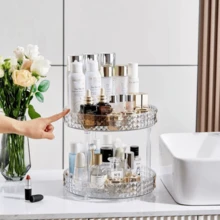 Acrylic Makeup Organizer 360º Rotating Makeup Organizer With 2 Floors - YT2500 trong suốt - Xem 2